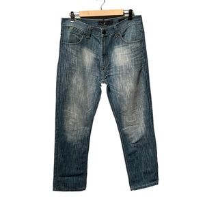 PD&C slim Straight distressed jeans size 33X30